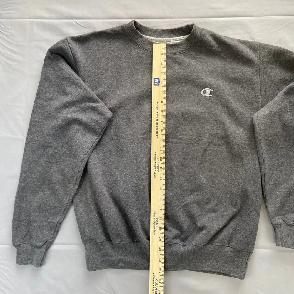 Champion Men's M Gray Eco Crewneck Sweatshirt Cotton Blend Classic Logo 52 48